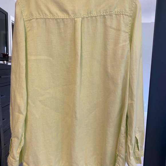 Lime Green Linen Blouse - Picture 3 of 4